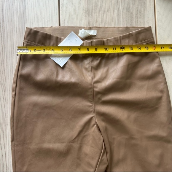 NWT H&M Tan Brown vegan Leather Leggings size 12 - Picture 3 of 8